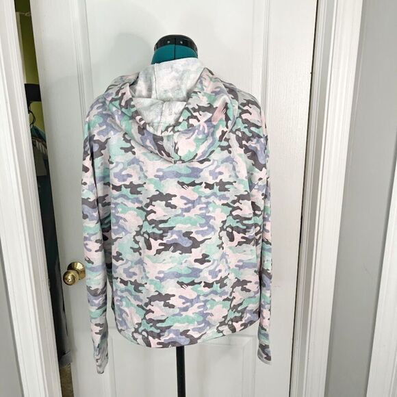 Fabletics Hallie Camo 1/2 Zip Boxy Relaxed Oversized Hoodie Pocket Sweatshirt - Picture 2 of 10